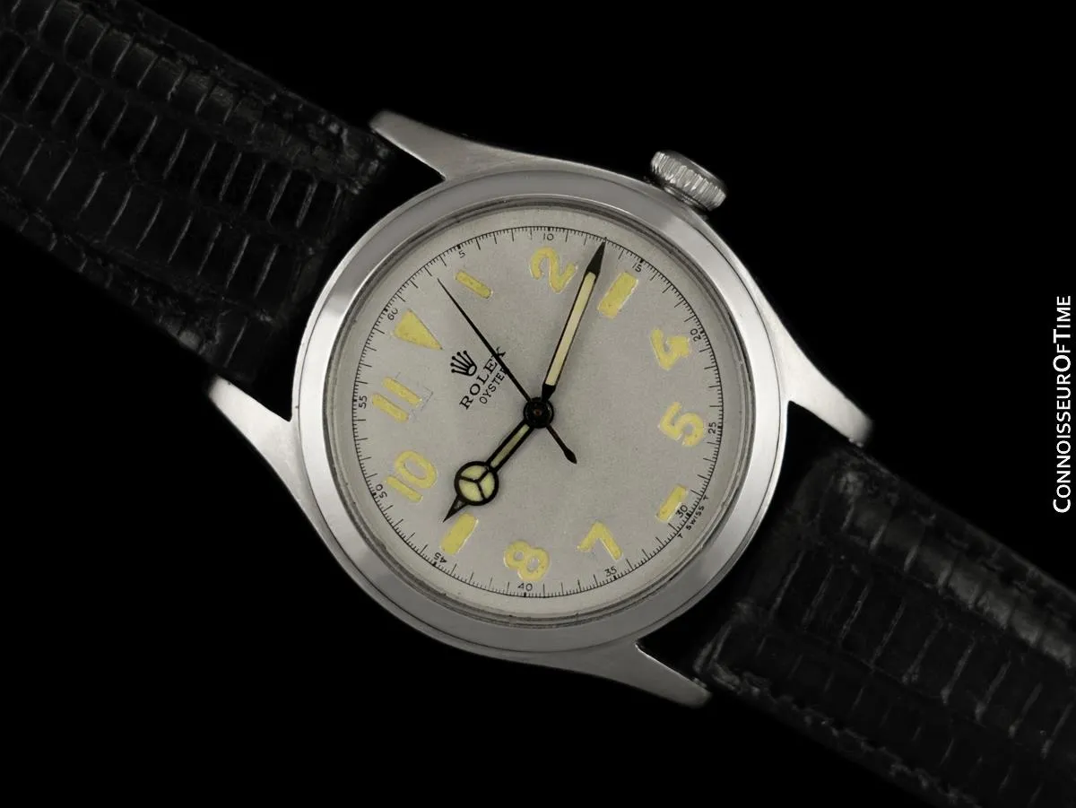 1945 Rolex Oyster Classic Vintage Mens Handwound Watch - Stainless Steel